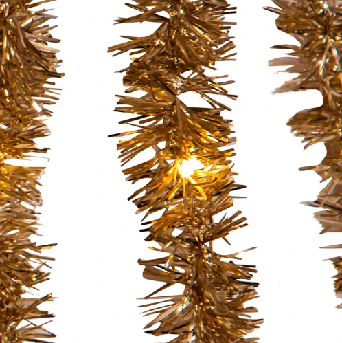 100-Light Champagne Tinsel With Warm White Superbright Cascade Lights - Image 3
