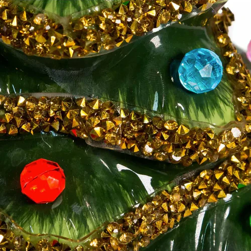 12" Light-Up Gold Glittered Christmas Tree - Image 2