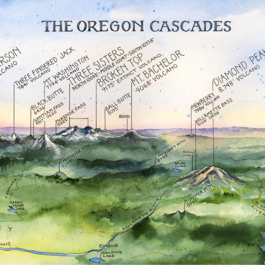 Panoramic Oregon Cascade Range Print - Image 2