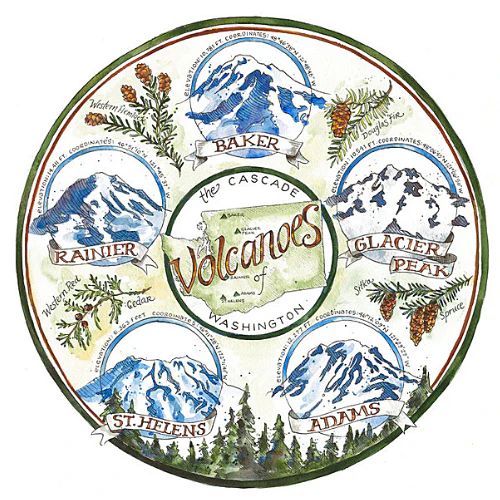 Cascade Volcanoes Print