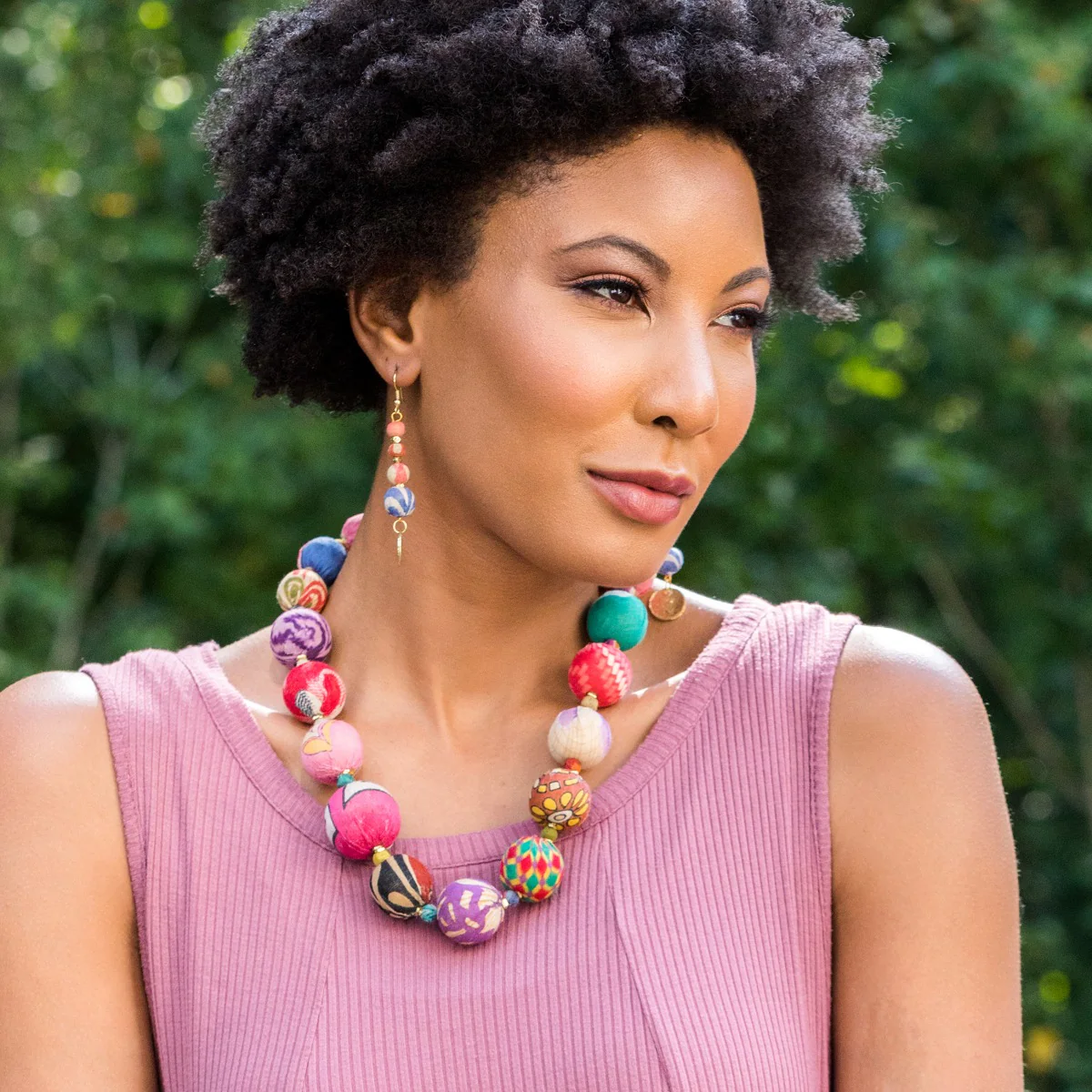 Aasha Large Beads Short Necklace - Image 2
