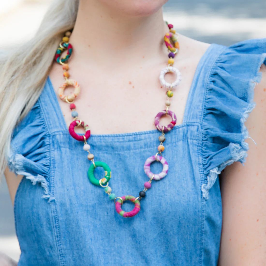Aasha Large Rings Long Necklace - Image 2