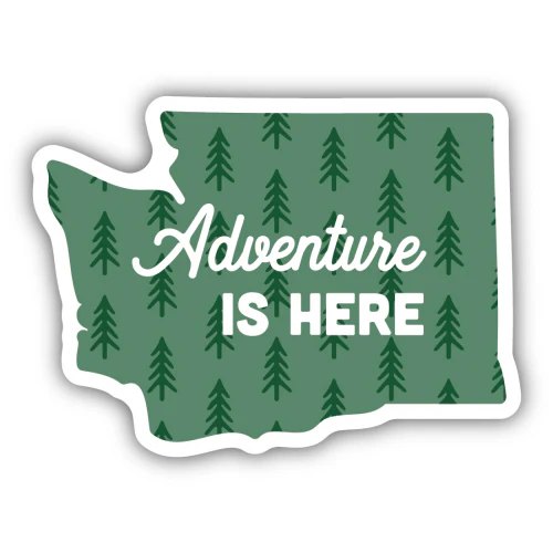 Adventure is Here Washington Sticker