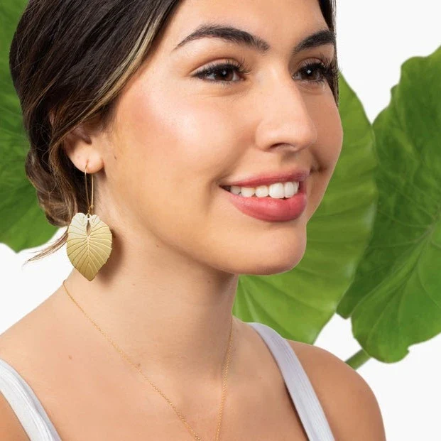 Alocasia Leaf Earrings - Image 2