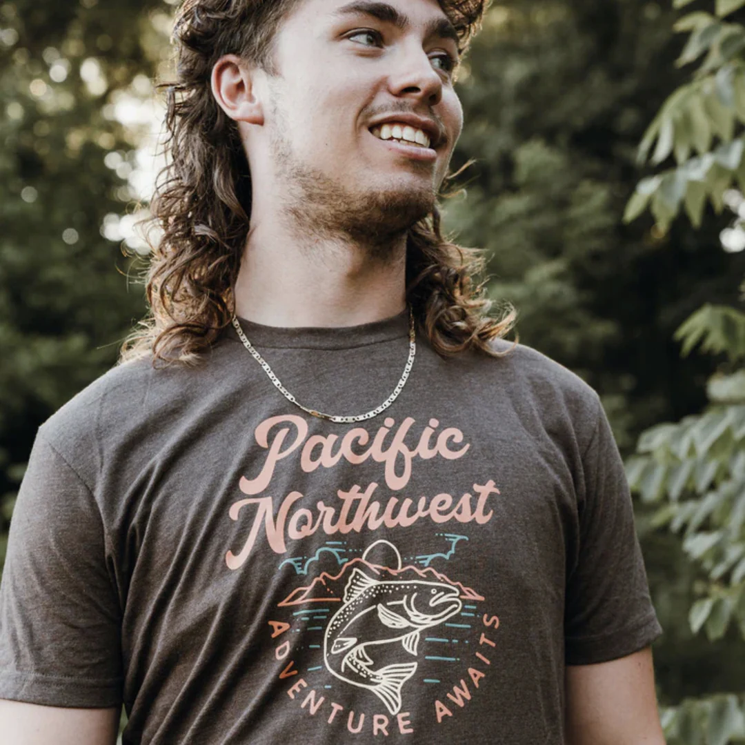 Angler T-Shirt Heather Brown - Image 2