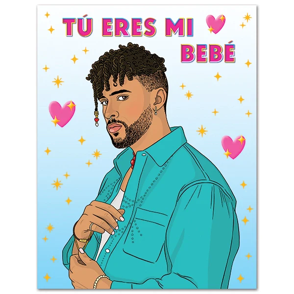 Bad Bunny Tu Eres Mi Bebe Valentine's Day Love Card