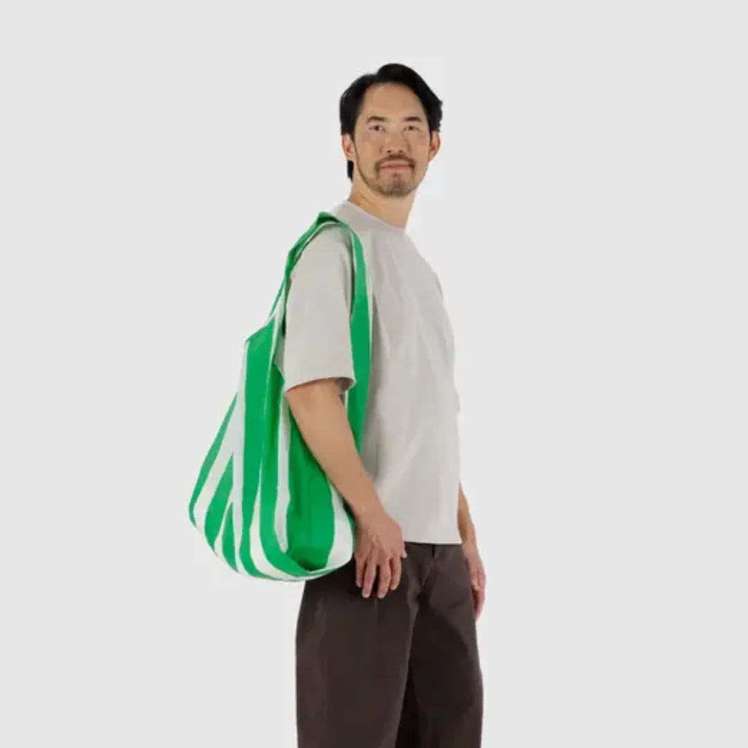 Baggu Big Bag - Green Painted Stripe - Image 2