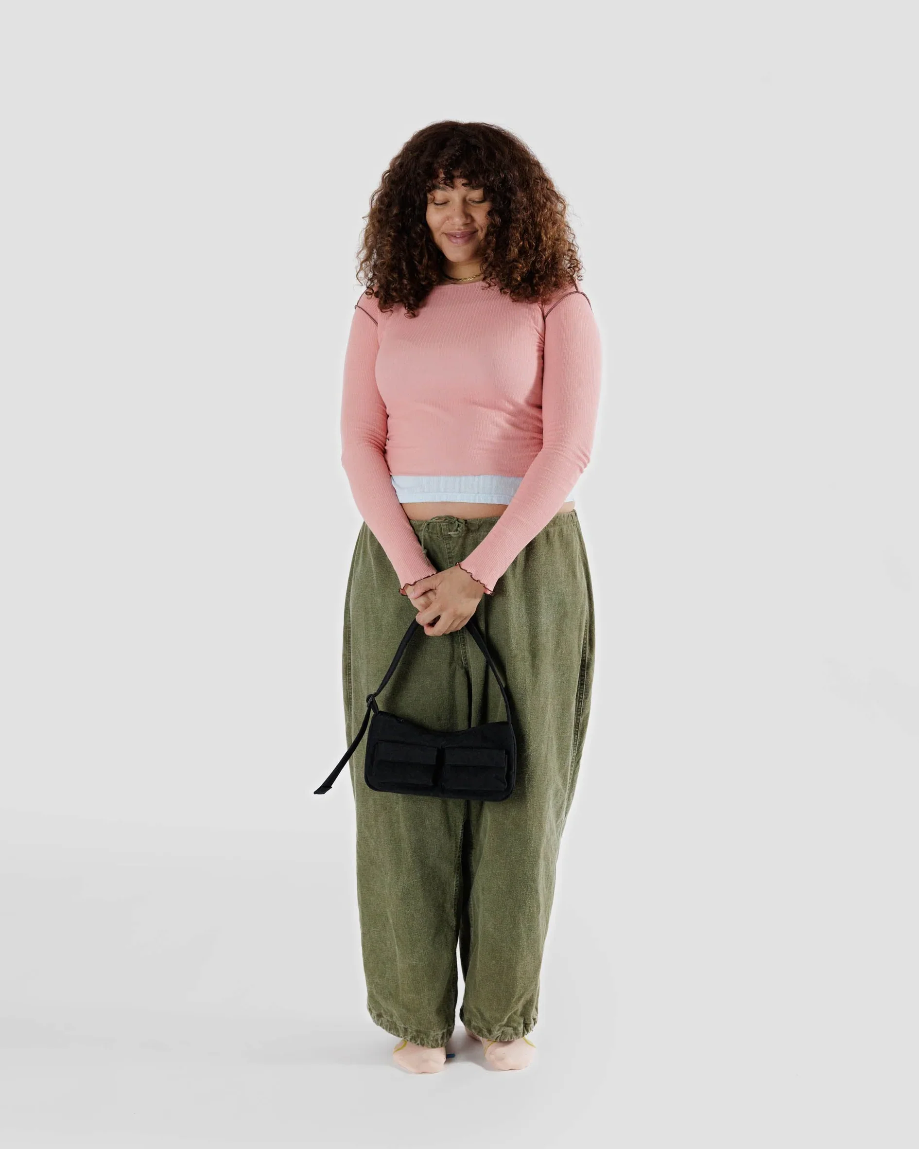 Baggu Cargo Shoulder Bag - Black - Image 3