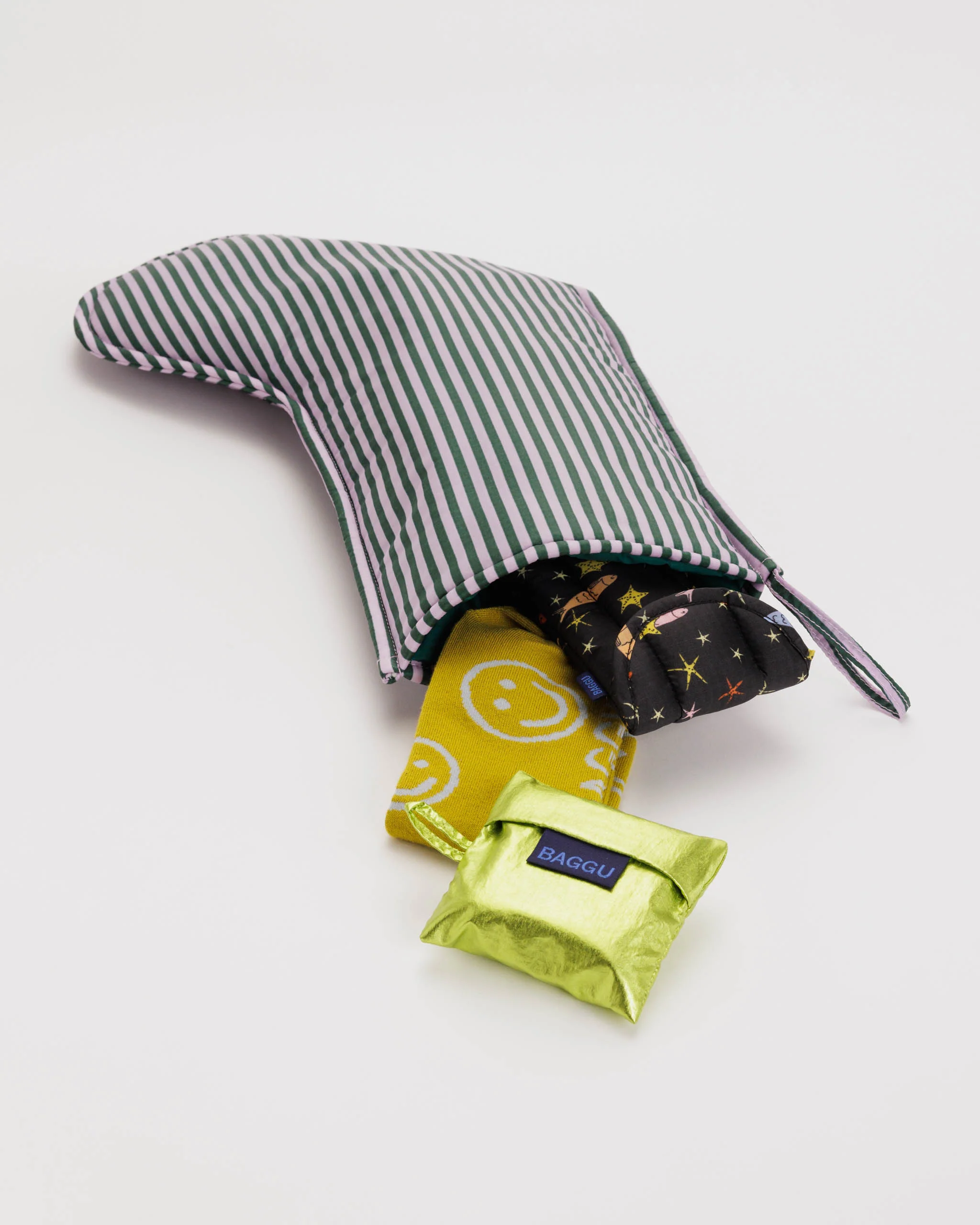 Baggu Holiday Stocking - Lilac Candy Stripe - Image 2