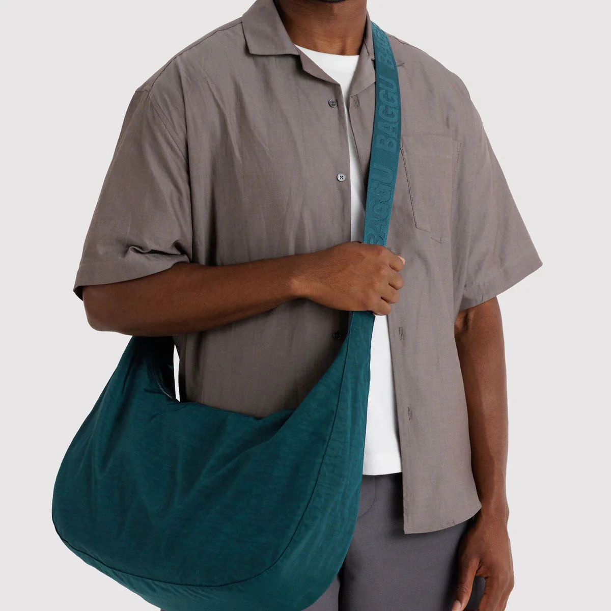 Baggu Large Nylon Crescent Bag - Deep Sea - Image 2