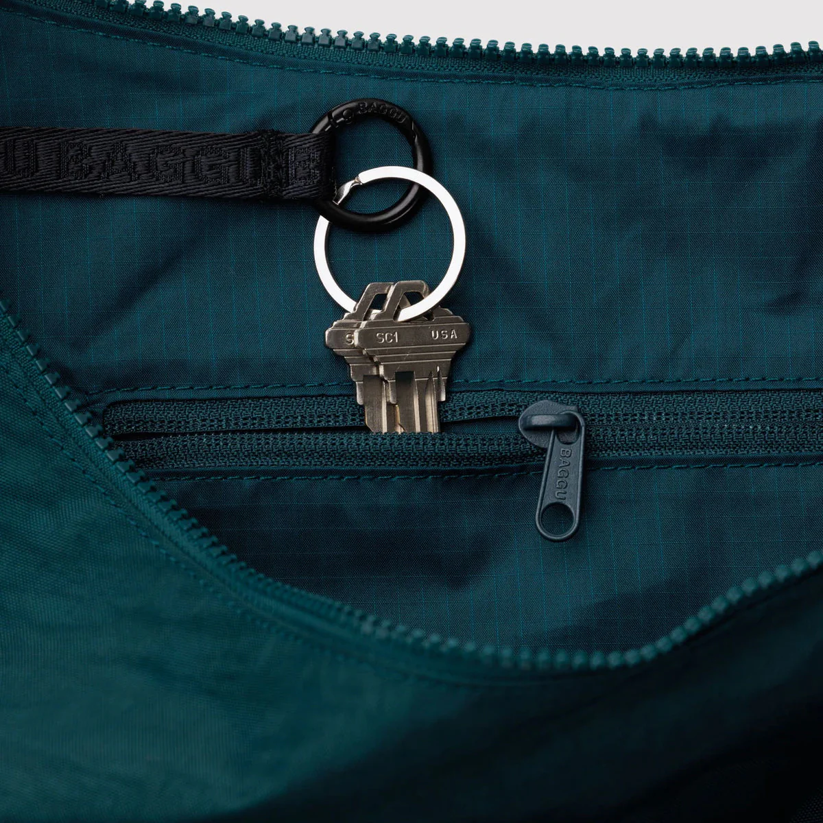 Baggu Large Nylon Crescent Bag - Deep Sea - Image 3
