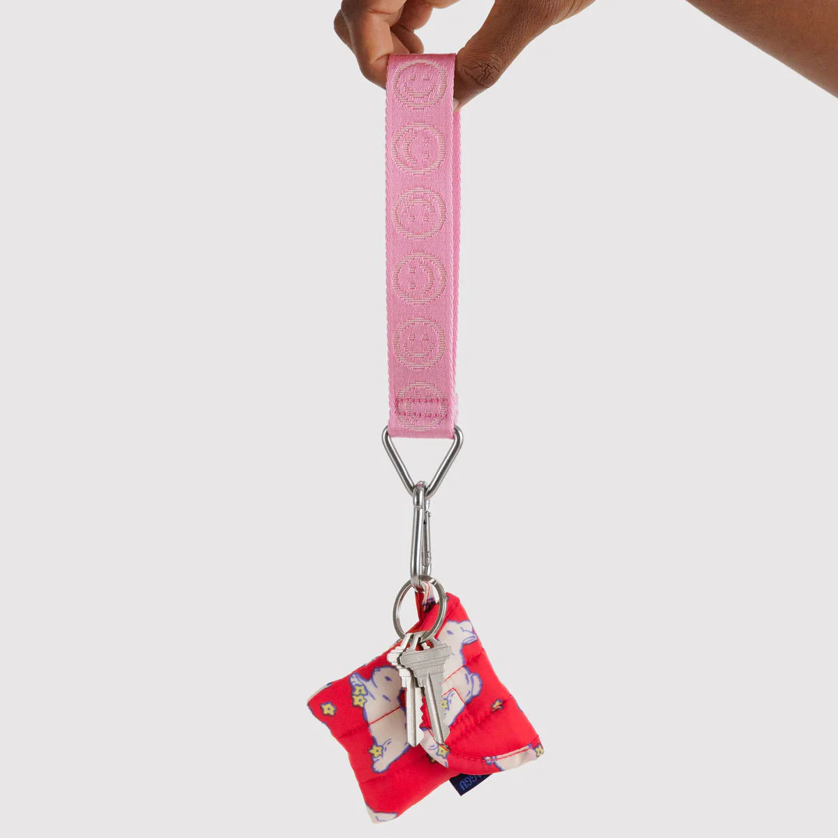 Baggu Logo Keychain - Pink Happy - Image 4