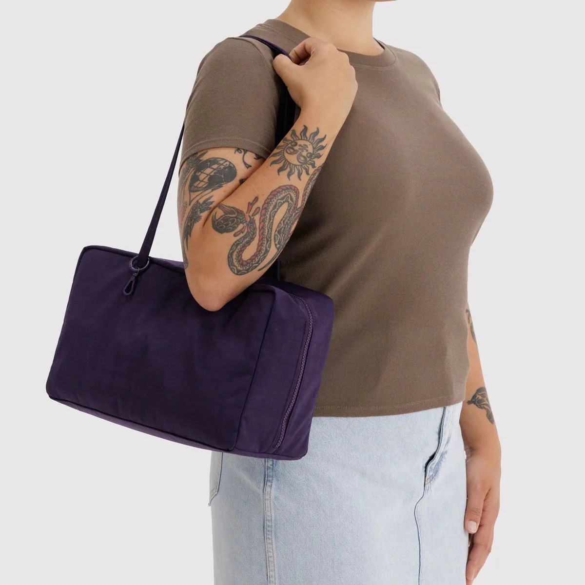 Baggu Medium Nylon Bowler Bag - Fig - Image 2