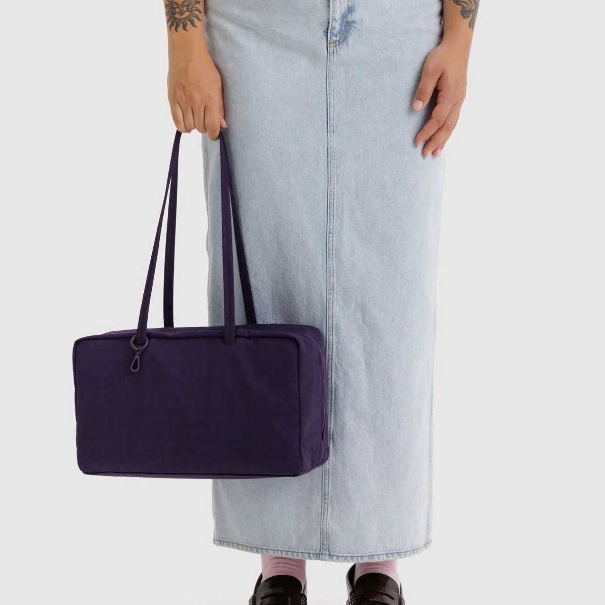 Baggu Medium Nylon Bowler Bag - Fig - Image 3