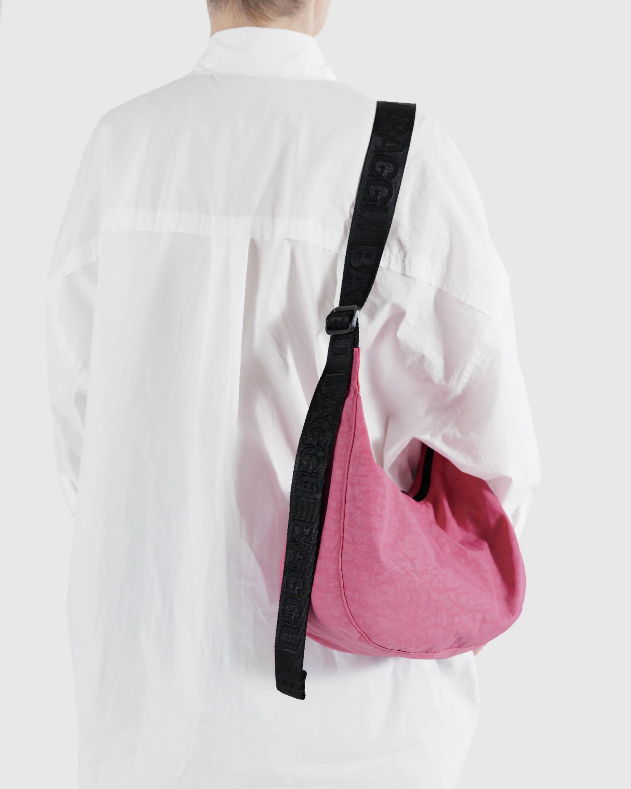 Baggu Medium Nylon Crescent Bag - Azalea Pink - Image 2