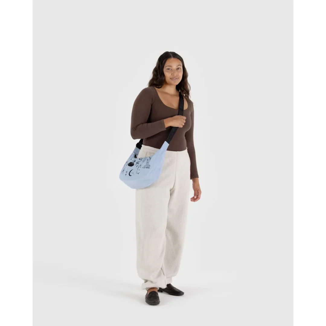 Baggu Medium Nylon Crescent Bag - Embroidered Ballet Icons - Image 2