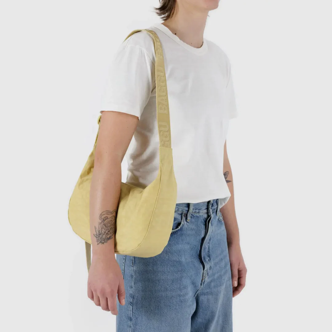 Baggu Medium Nylon Crescent Bag - Butter - Image 2