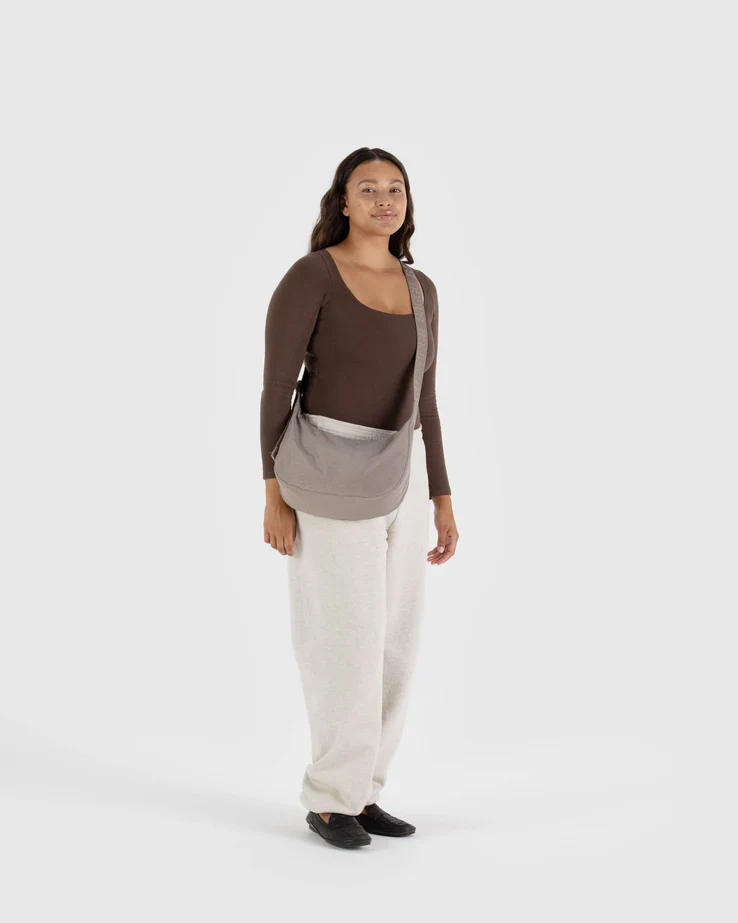 Baggu Medium Nylon Crescent Bag - Dove - Image 2