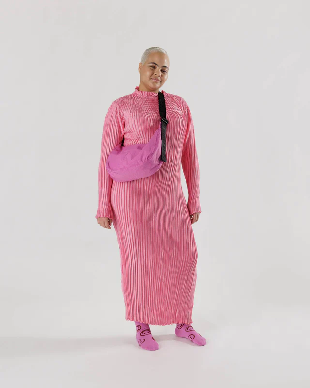 Baggu Medium Nylon Crescent Bag - Extra Pink - Image 2