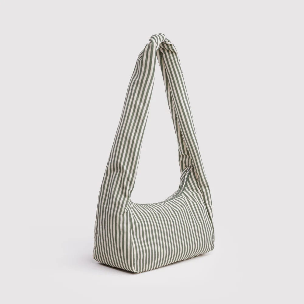 Baggu Nylon Meringue Bag - Sage Stripe - Image 3