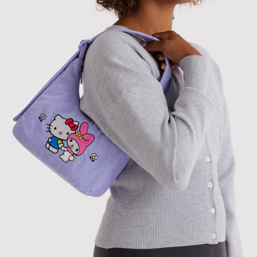 Baggu Mini Nylon Shoulder Bag - Embroidered Hello Kitty & My Melody - Image 2