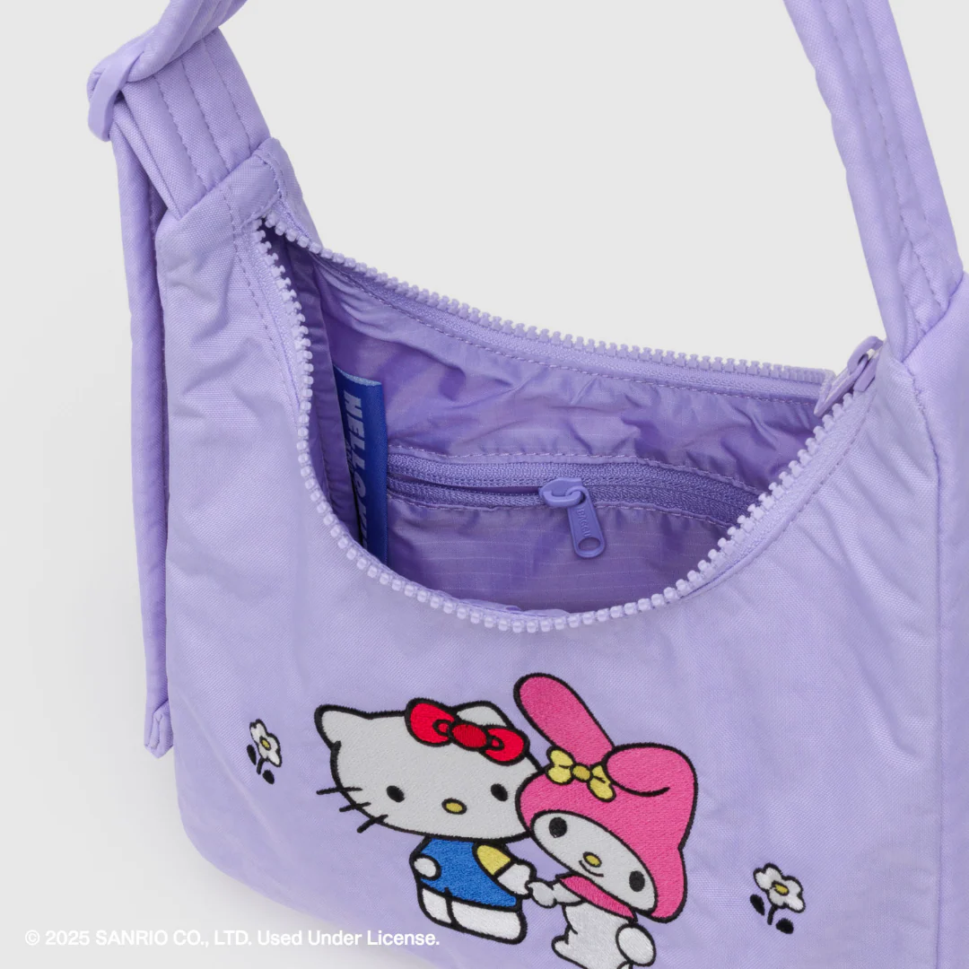 Baggu Mini Nylon Shoulder Bag - Embroidered Hello Kitty & My Melody - Image 3
