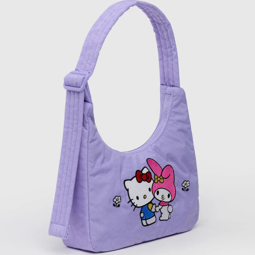 Baggu Mini Nylon Shoulder Bag - Embroidered Hello Kitty & My Melody - Image 4