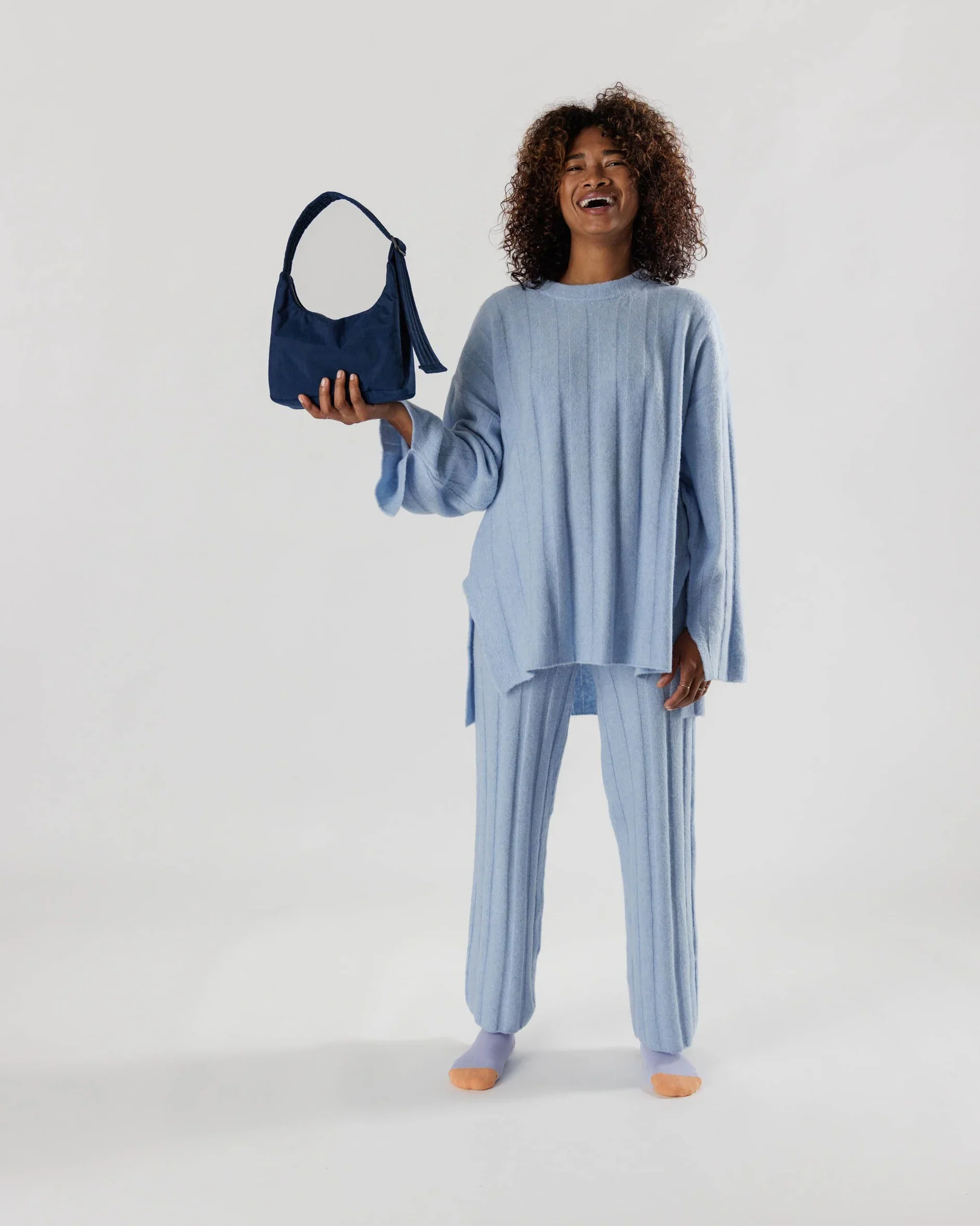 Baggu Mini Nylon Shoulder Bag - Navy - Image 2
