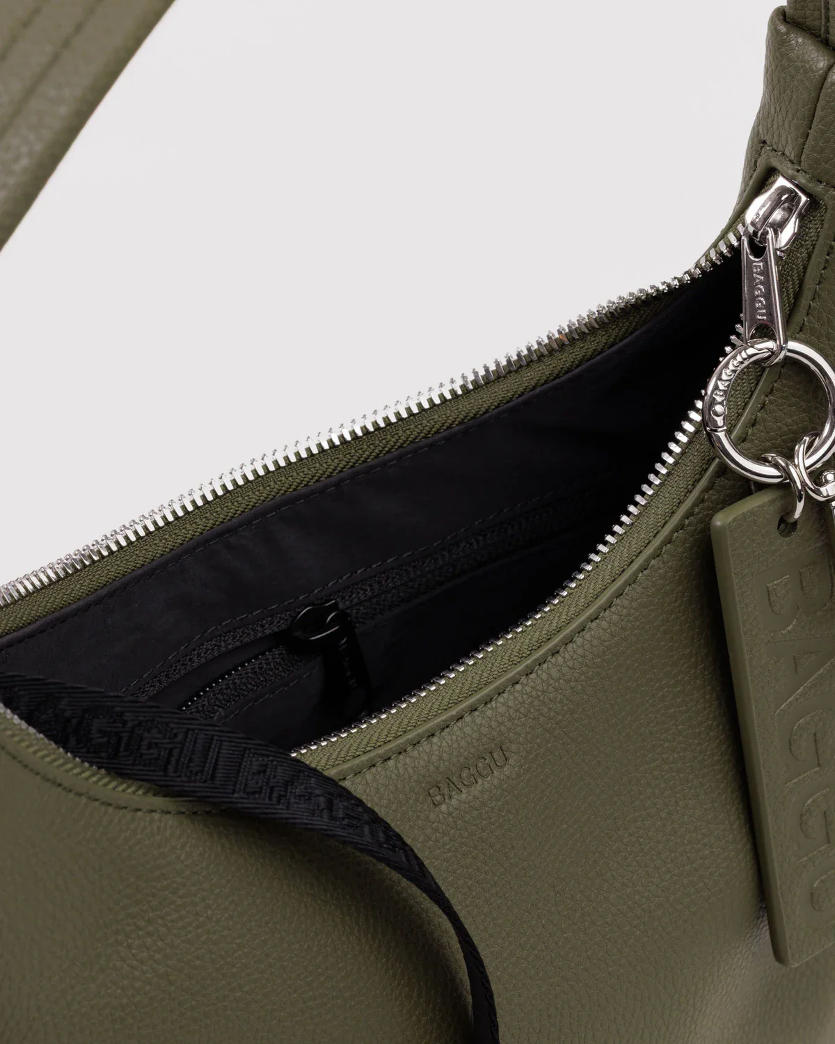 Baggu Mini Recycled Leather Shoulder Bag - Loden - Image 4
