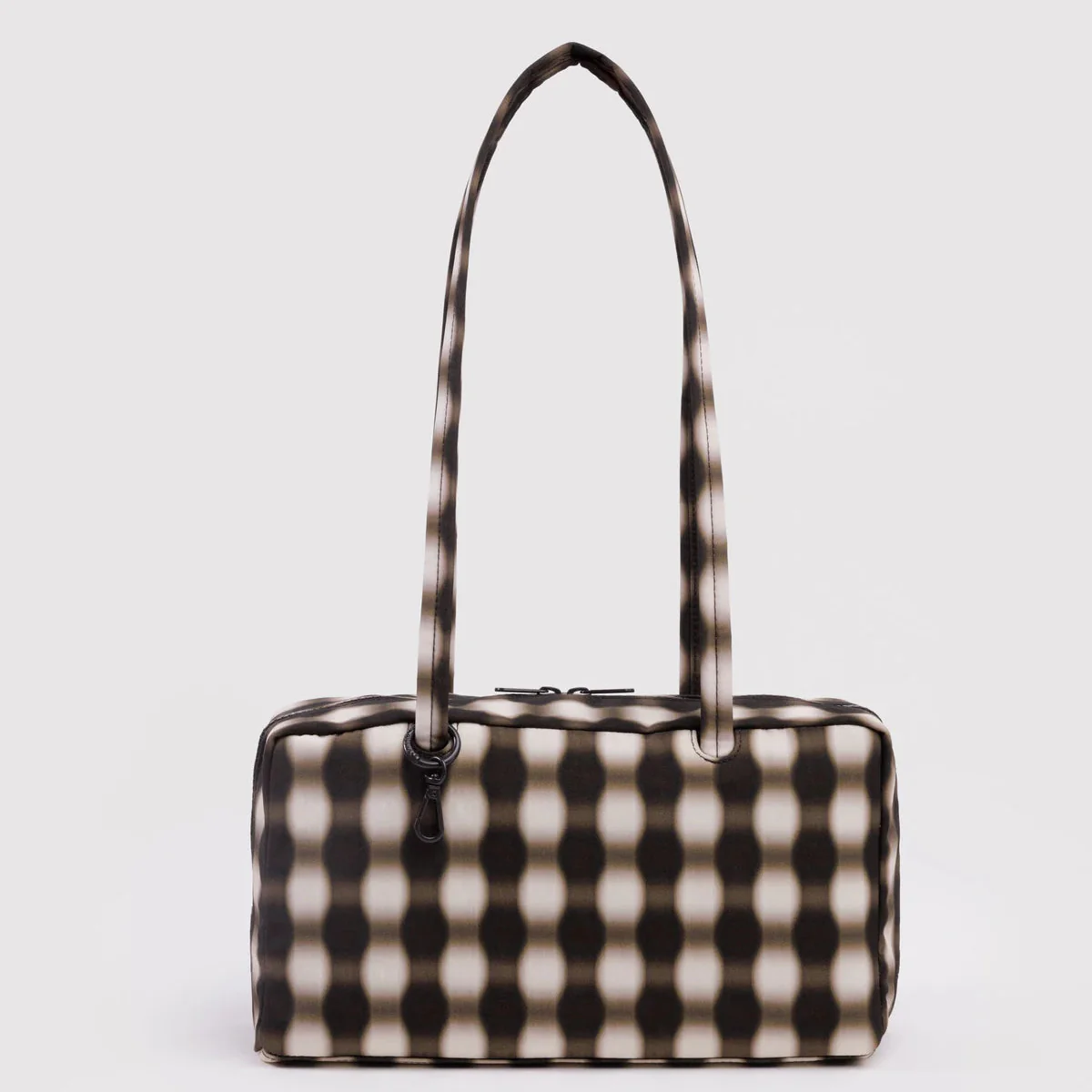 Baggu Nylon Bowler Bag - Blurred Gingham Brown - Image 3