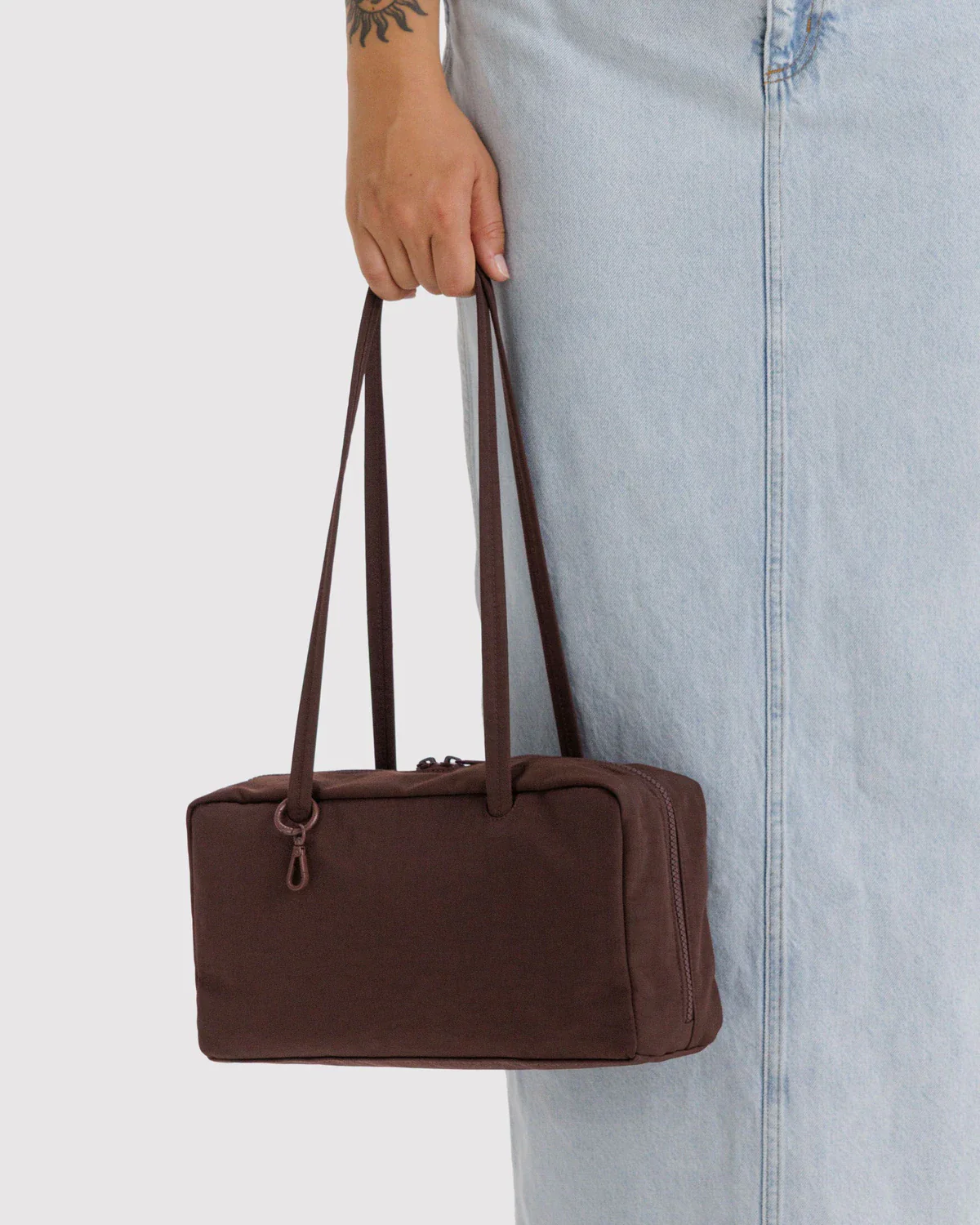 Baggu Nylon Bowler Bag - Coffee - Image 3