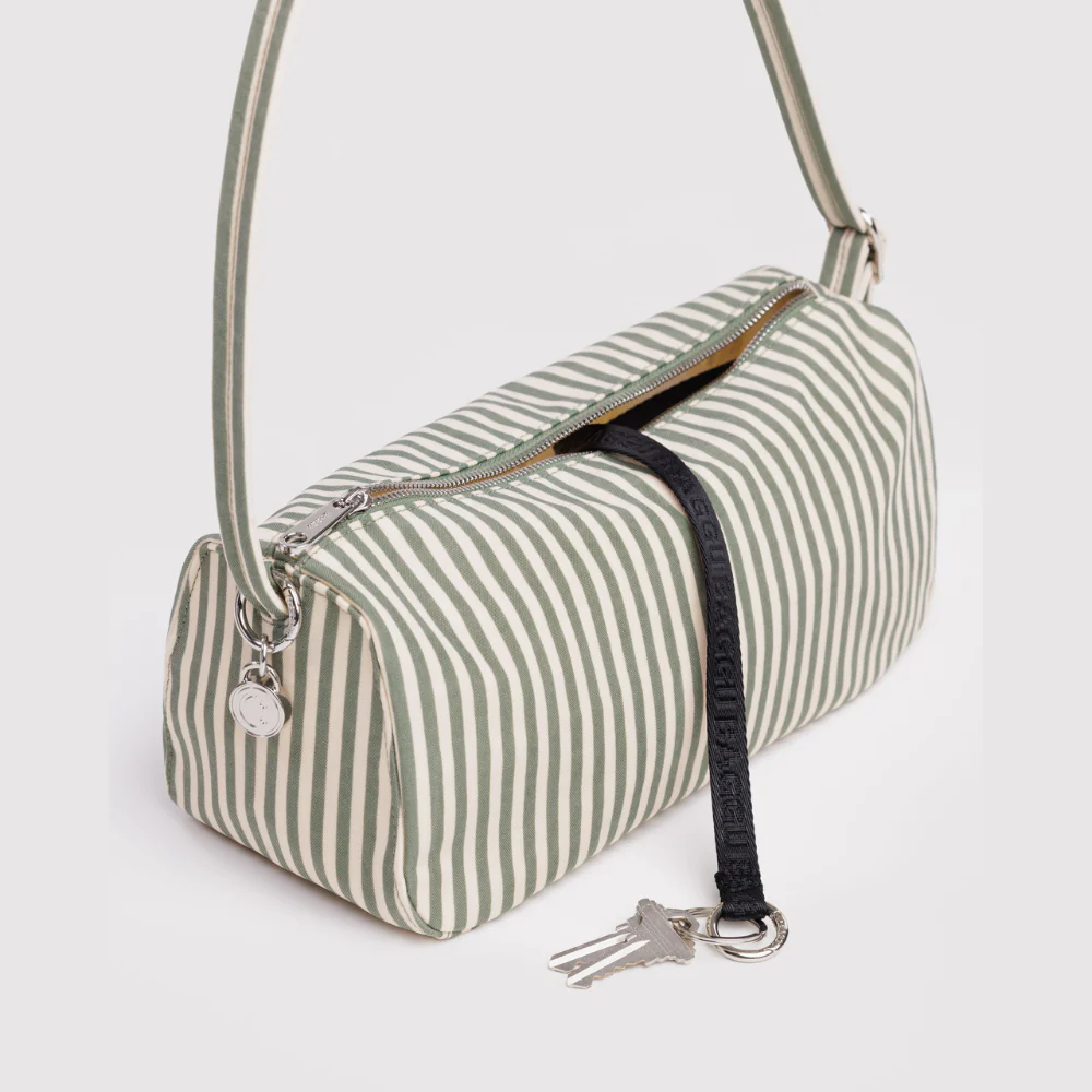 Baggu Nylon Loaf Bag - Sage Stripe - Image 2