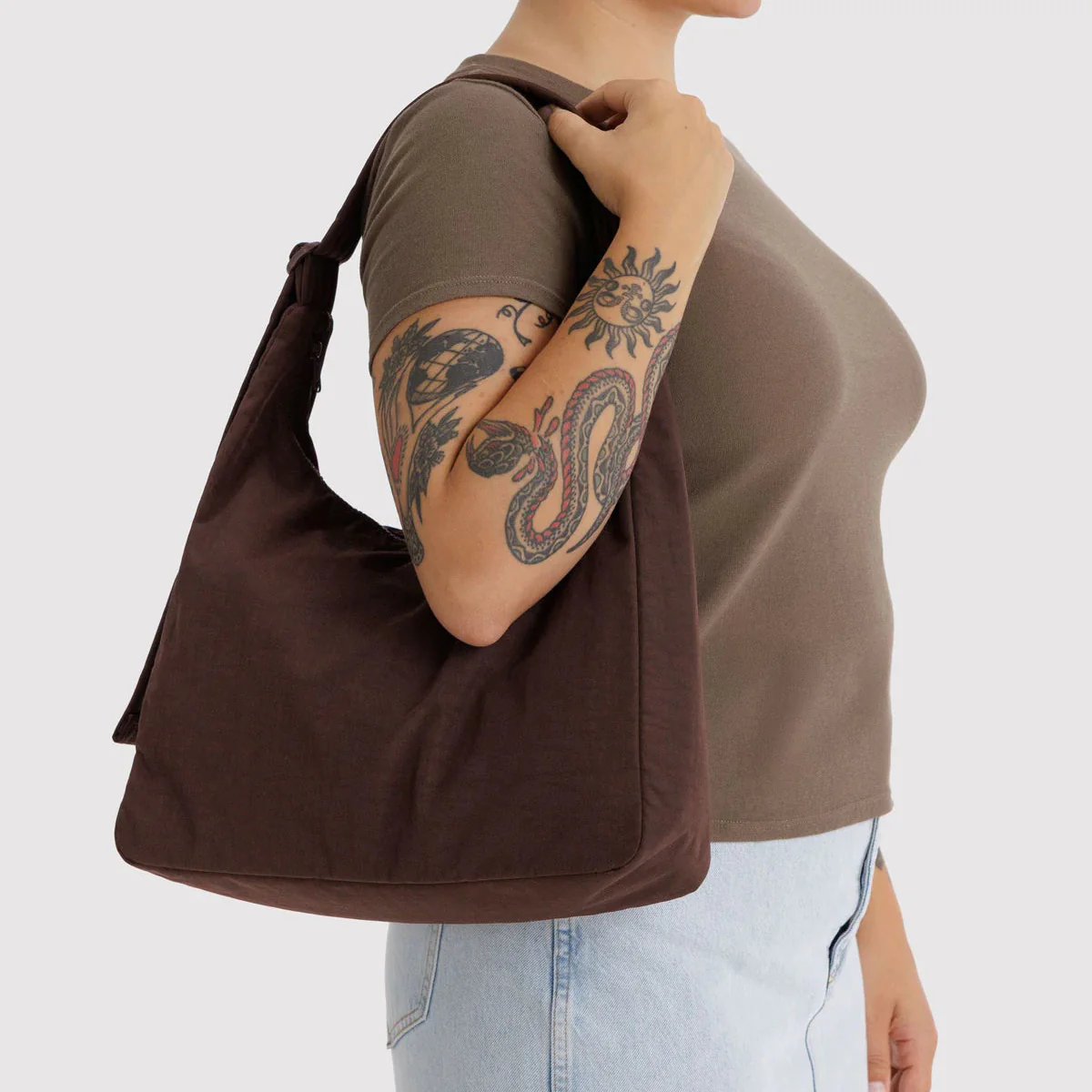 Baggu Nylon Shoulder Bag - Coffee - Image 2