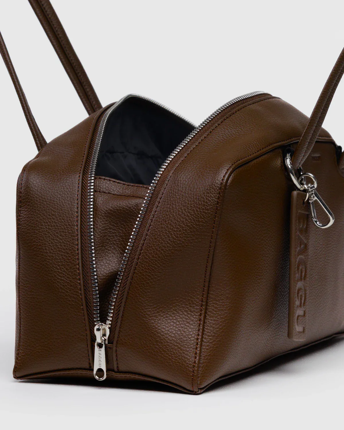 Baggu Recycled Leather Bowler Bag - Brown - Image 4