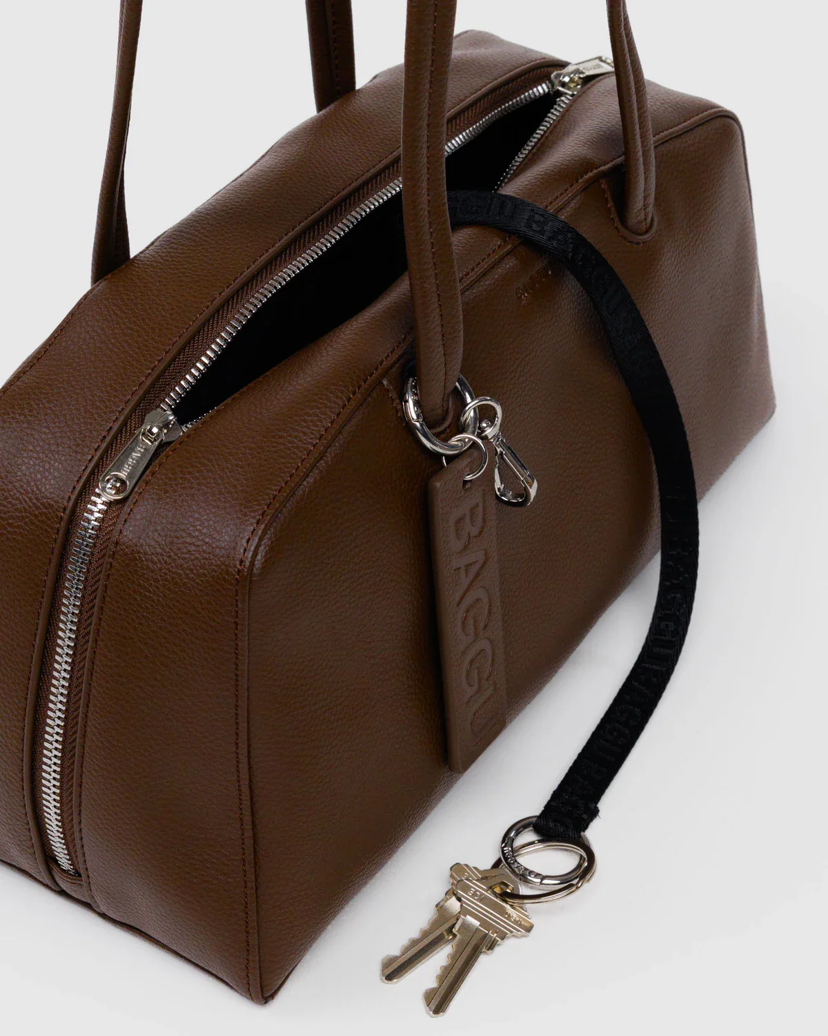 Baggu Recycled Leather Bowler Bag - Brown - Image 5