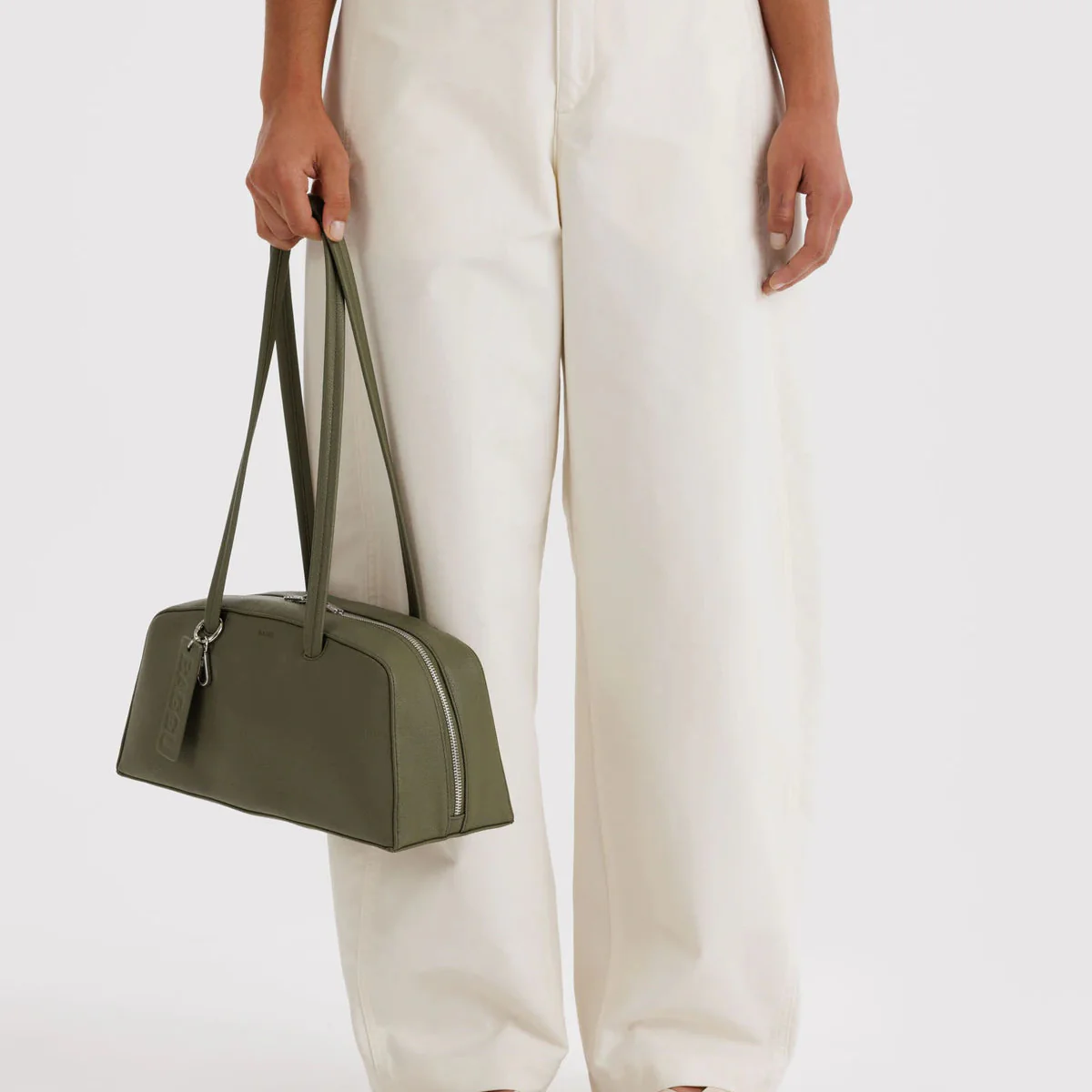 Baggu Recycled Leather Bowler Bag - Loden - Image 3