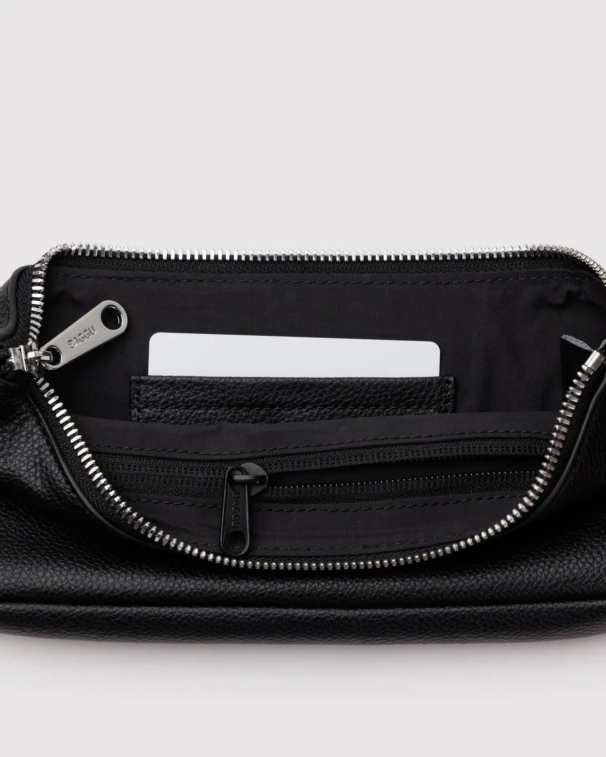 Baggu Recycled Leather Pouchette- Black - Image 4