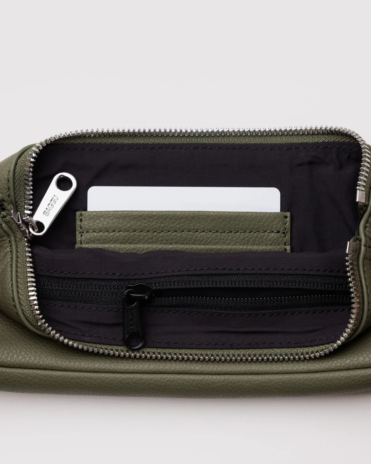 Baggu Recycled Leather Pouchette- Loden - Image 4