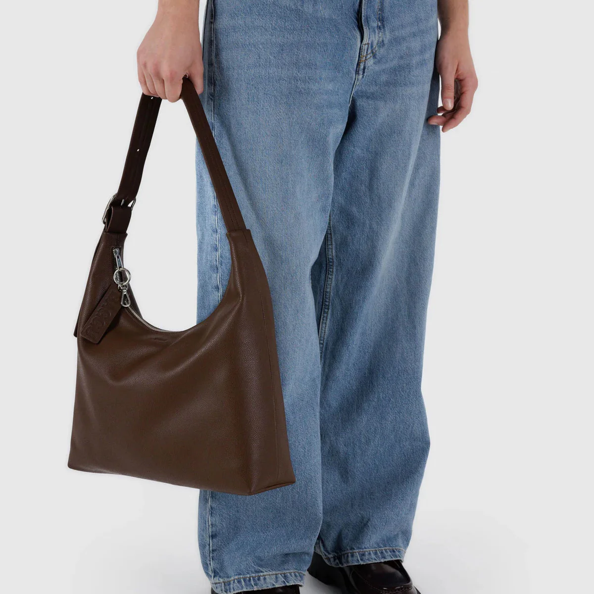 Baggu Recycled Leather Shoulder Bag - Brown - Image 3
