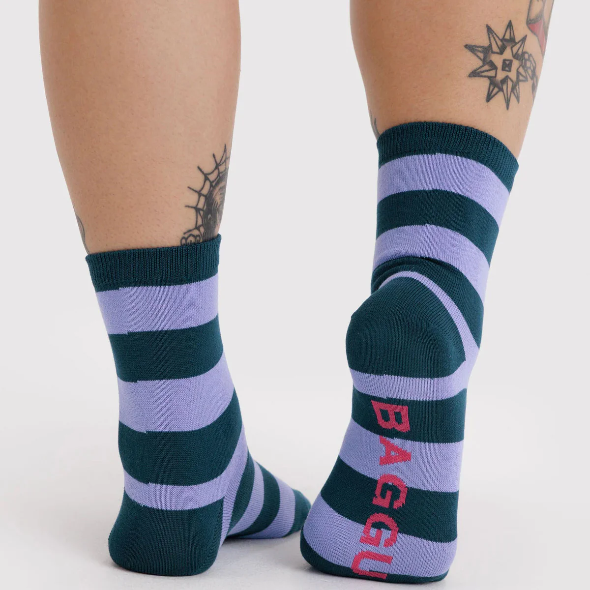 Baggu Crew Sock - Malachite Stripe - Image 2