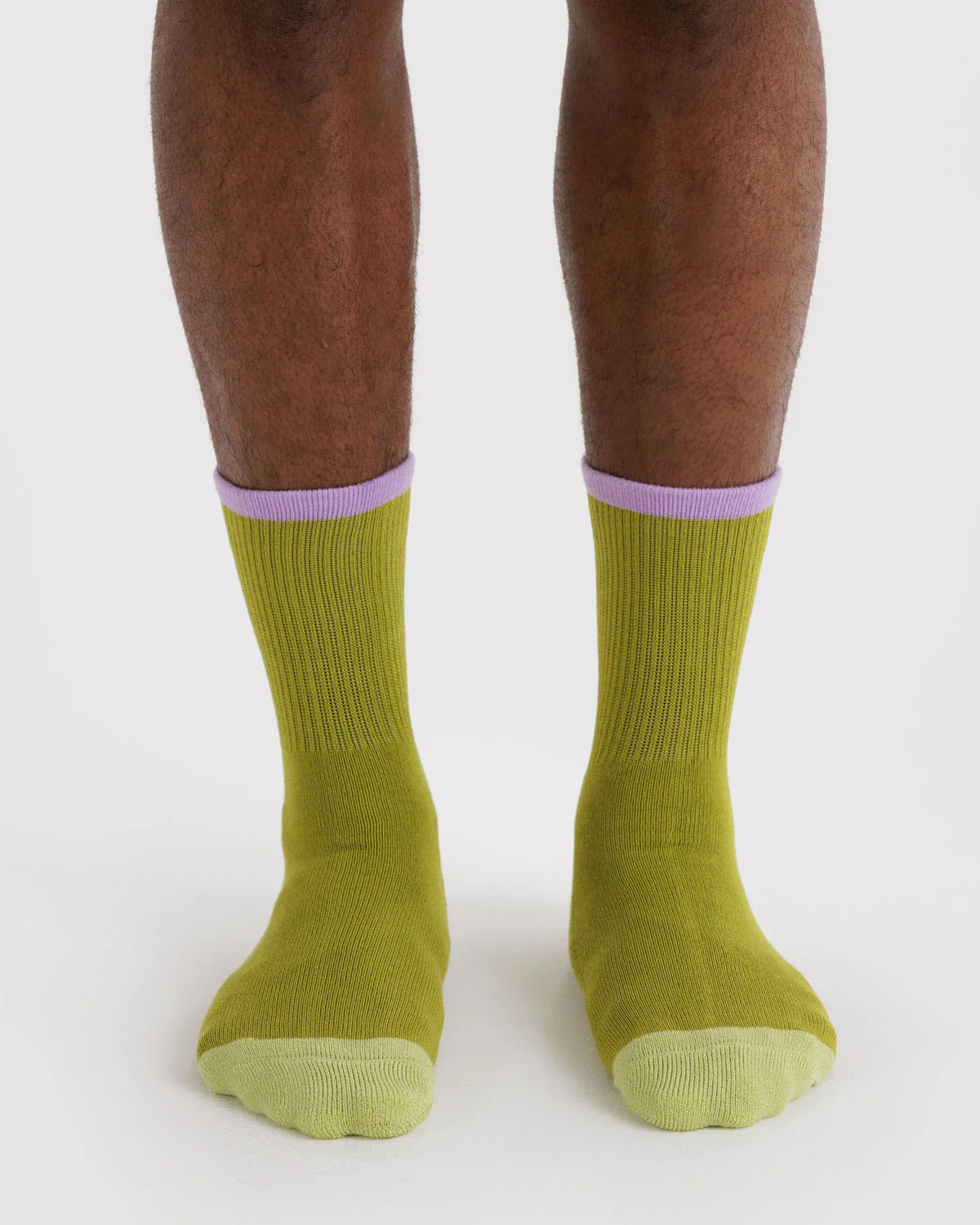 Baggu Ribbed Sock -Olive MIx - Image 2