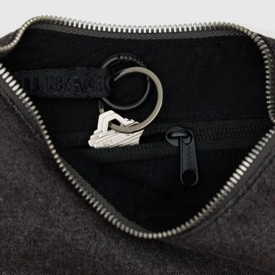 Baggu Small Denim Crescent Bag - Washed Black Denim - Image 3
