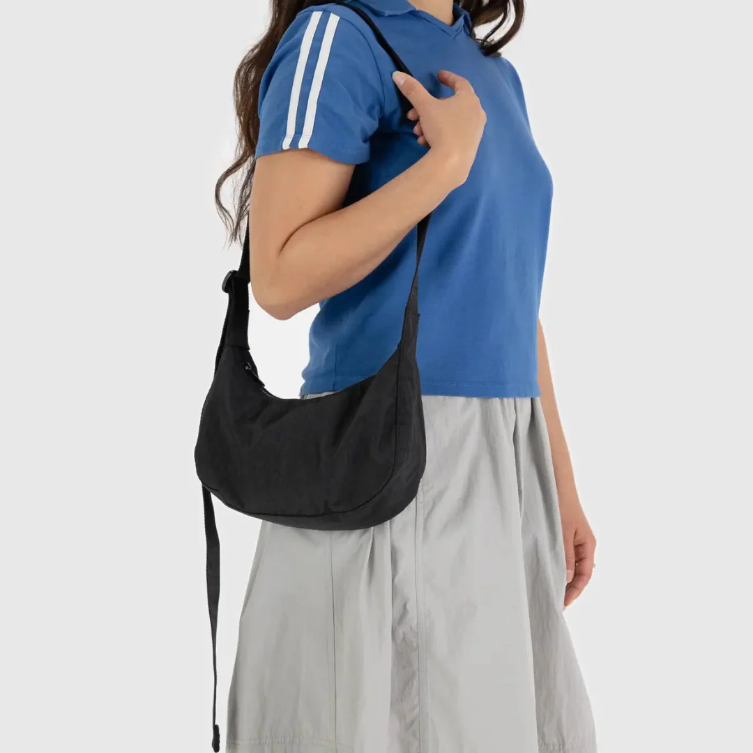 Baggu Small Nylon Crescent Bag - Black - Image 2