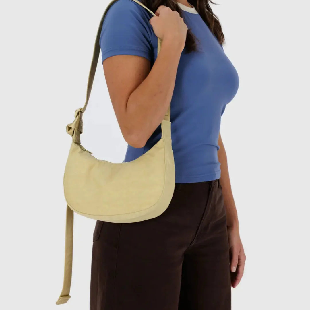 Baggu Small Nylon Crescent Bag - Butter - Image 2