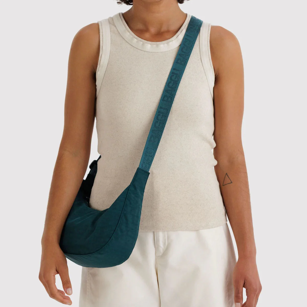 Baggu Small Nylon Crescent Bag - Deep Sea - Image 2