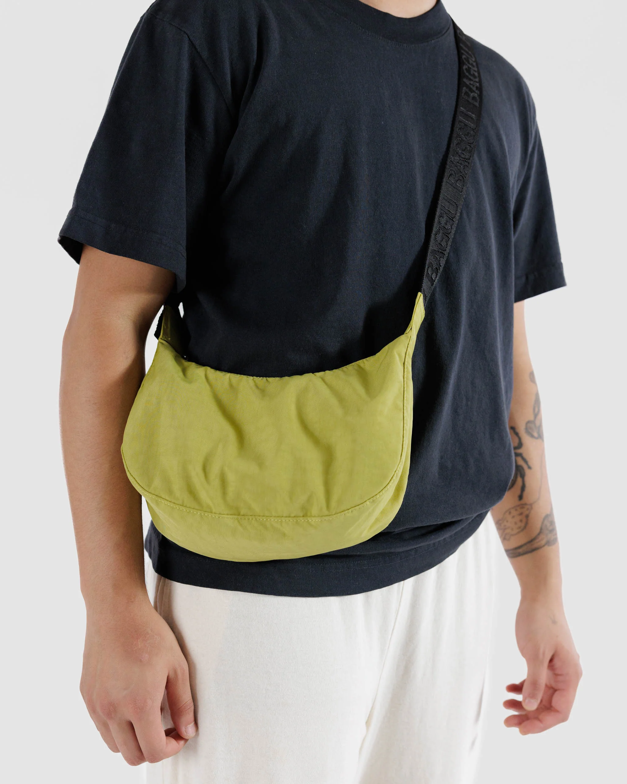 Baggu Small Nylon Crescent Bag - Lemongrass - Image 2