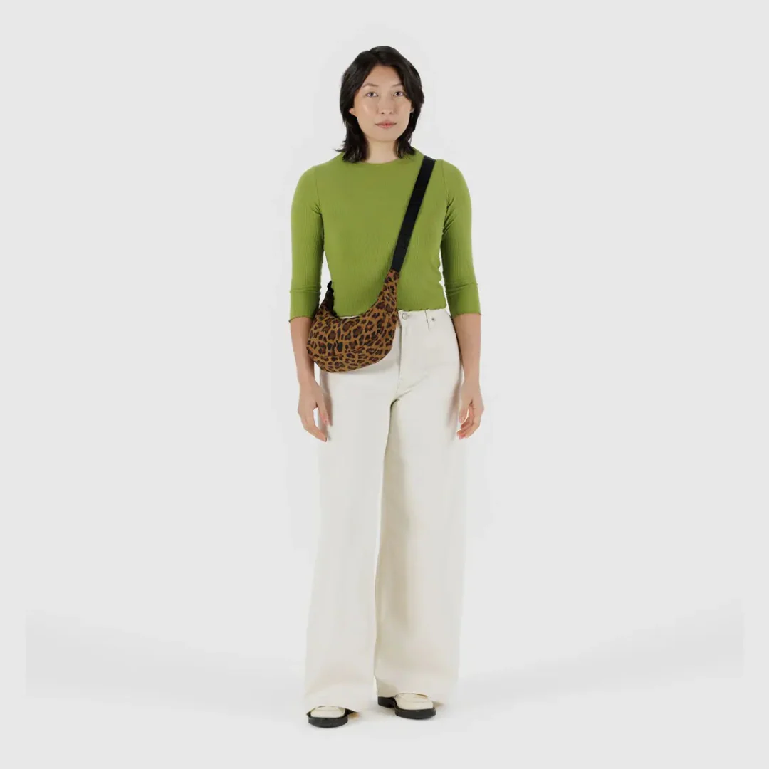 Baggu Small Nylon Crescent Bag - Leopard - Image 3