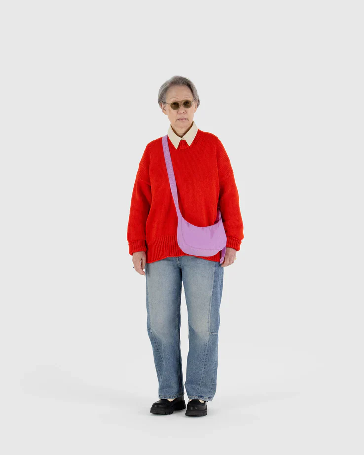 Baggu Small Nylon Crescent Bag - Peony - Image 2