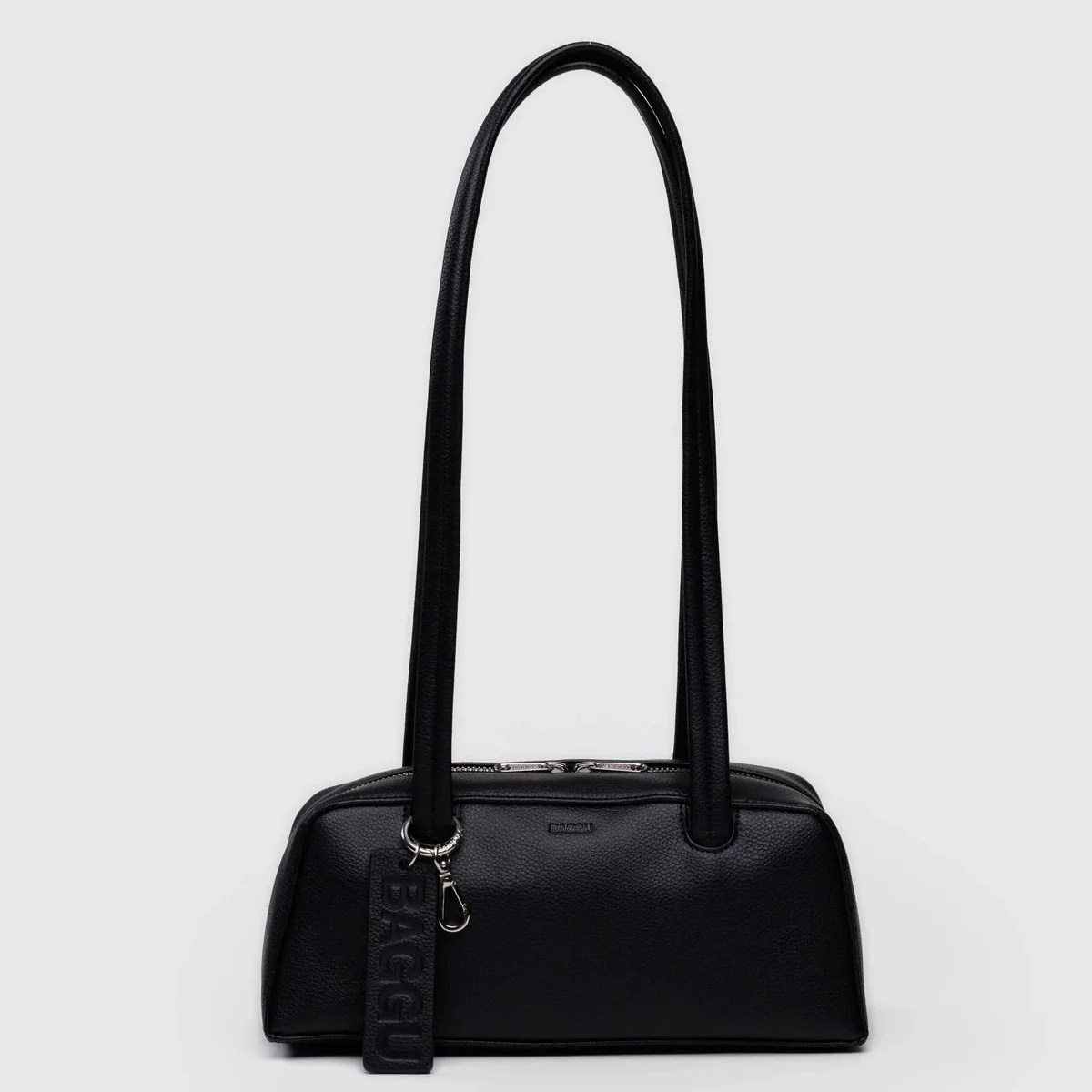 Baggu Small Recycled Leather Bowler Bag- Black