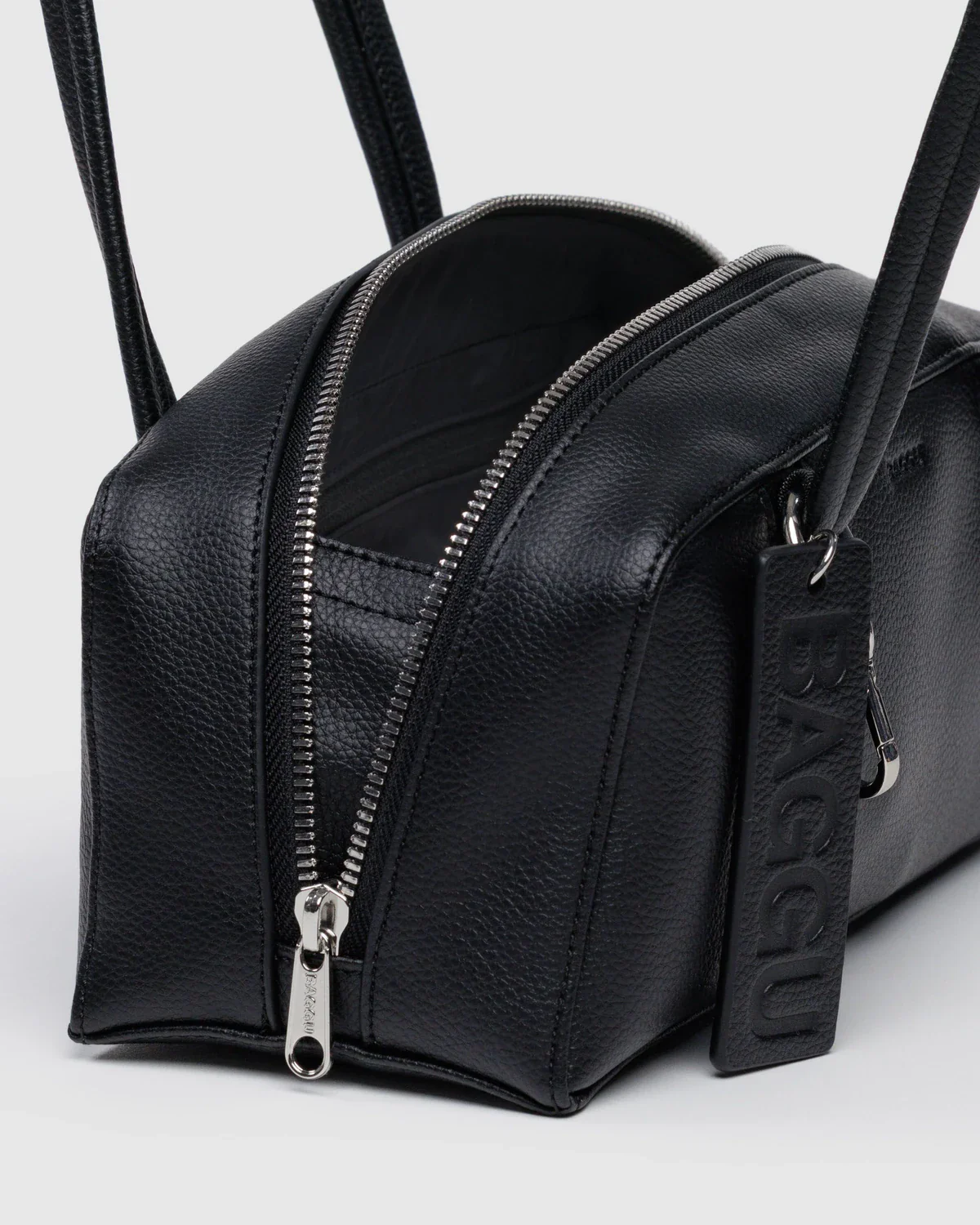 Baggu Small Recycled Leather Bowler Bag- Black - Image 4